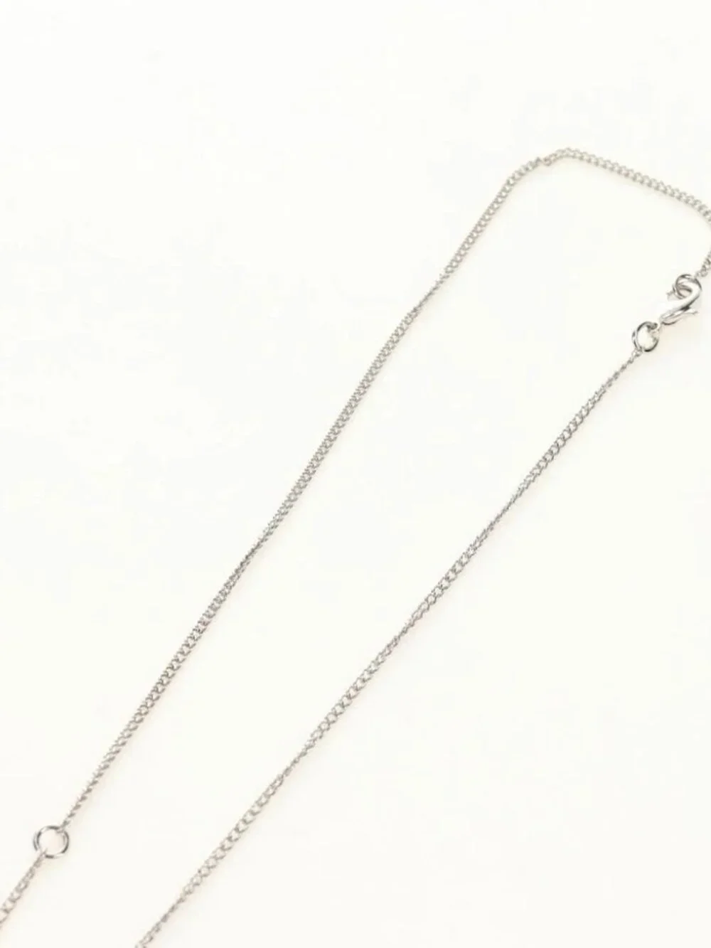 CHANEL COCO Mark Cat Necklace metal Silver CC Auth 184248M